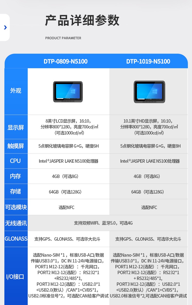 Dongtintech浙江三防平板電腦,車載平板電腦通訊設(shè)備,DTP-0809-N5100.jpg