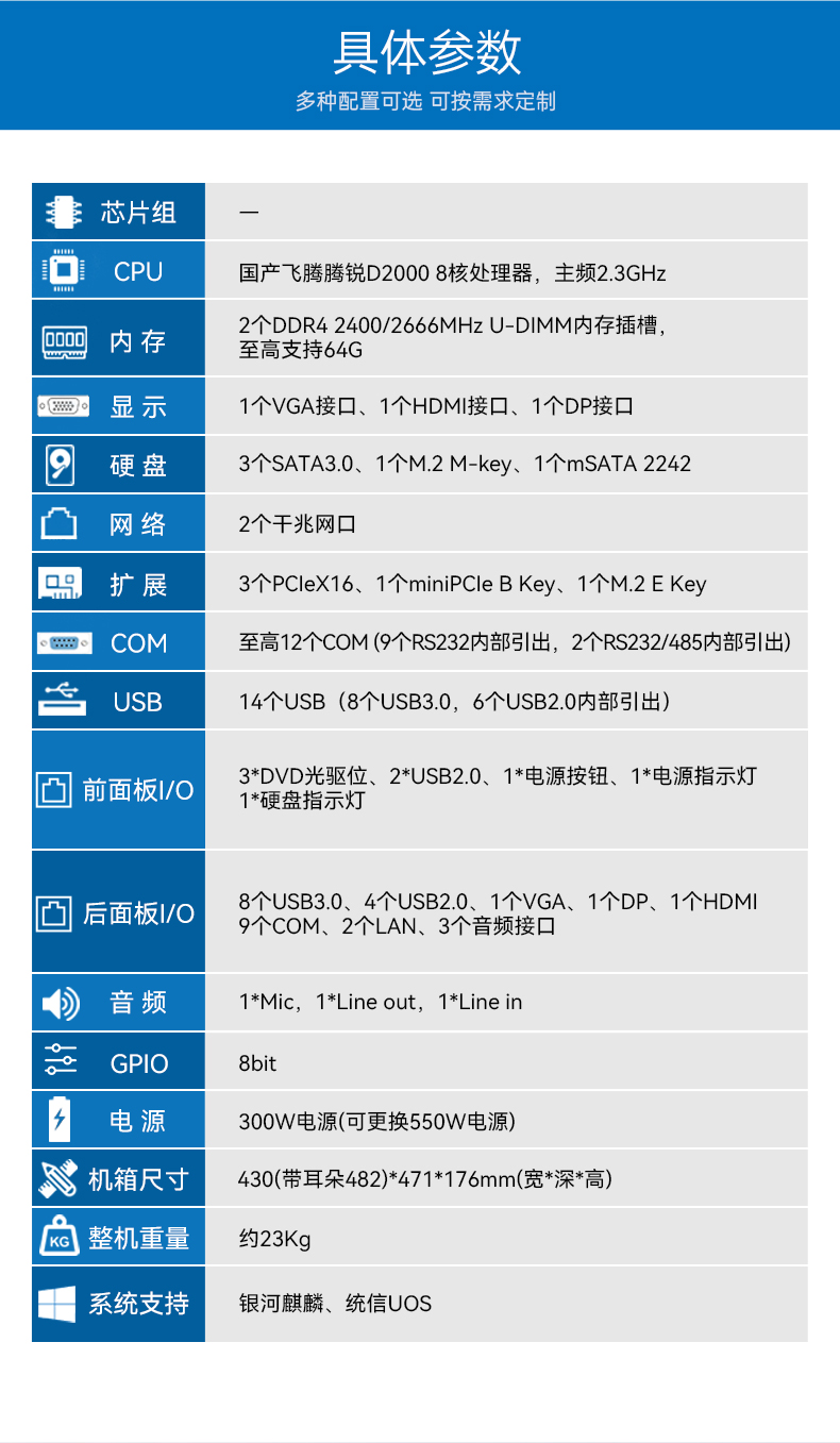 國產(chǎn)4U信創(chuàng)浙江工控機,飛騰騰銳D2000八核處理器,5G國產(chǎn)CPU電腦,DT-610X-TD2KMB.jpg
